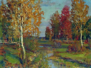秋のアイザック レヴィタンの森の木々の風景 Oil Paintings